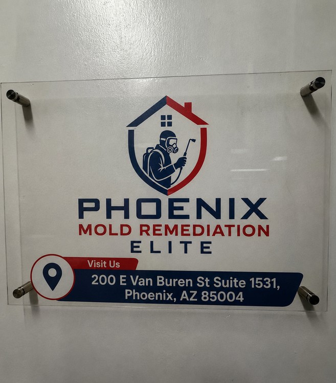 Phoenix Mold Remediation Elite branded office signage